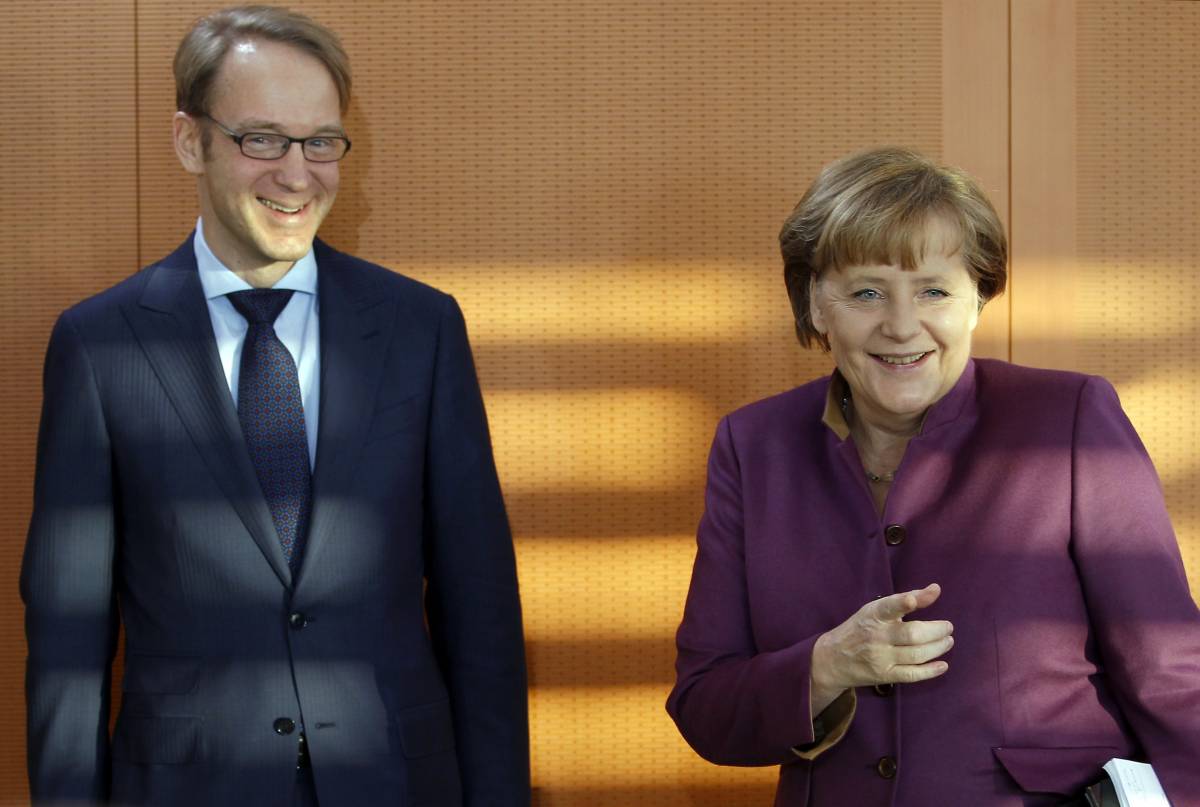 Angela Merkel e il presidente della Deutsche Bundesbank Jens Weidmann