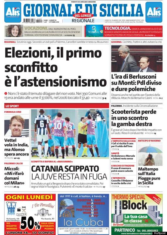 Che gaffe al Giornale di Sicilia: "Sconfitto l'astensionismo"