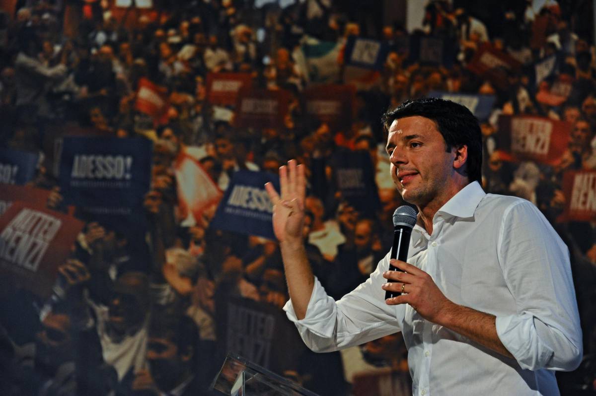 Matteo Renzi parla a conclusione delle primarie