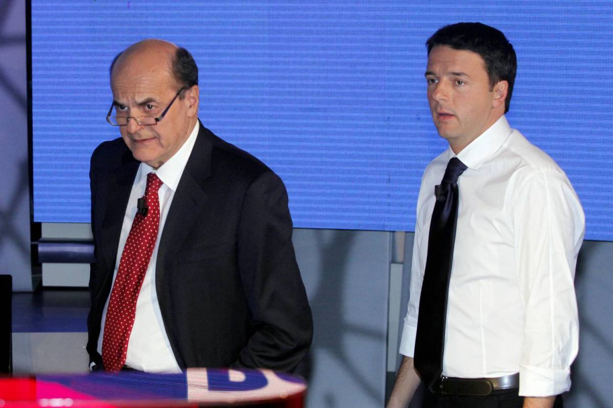 Pier Luigi Bersani e Matteo Renzi a Rai Uno