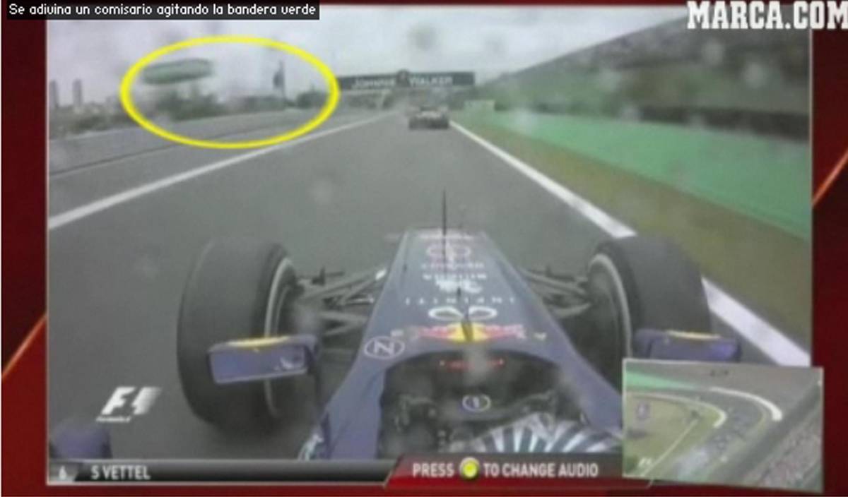 Un fermo immagine da un video pubblicato dal sito del quotidiano spagnolo Marca, che sembra "assolvere" Sebastian Vettel