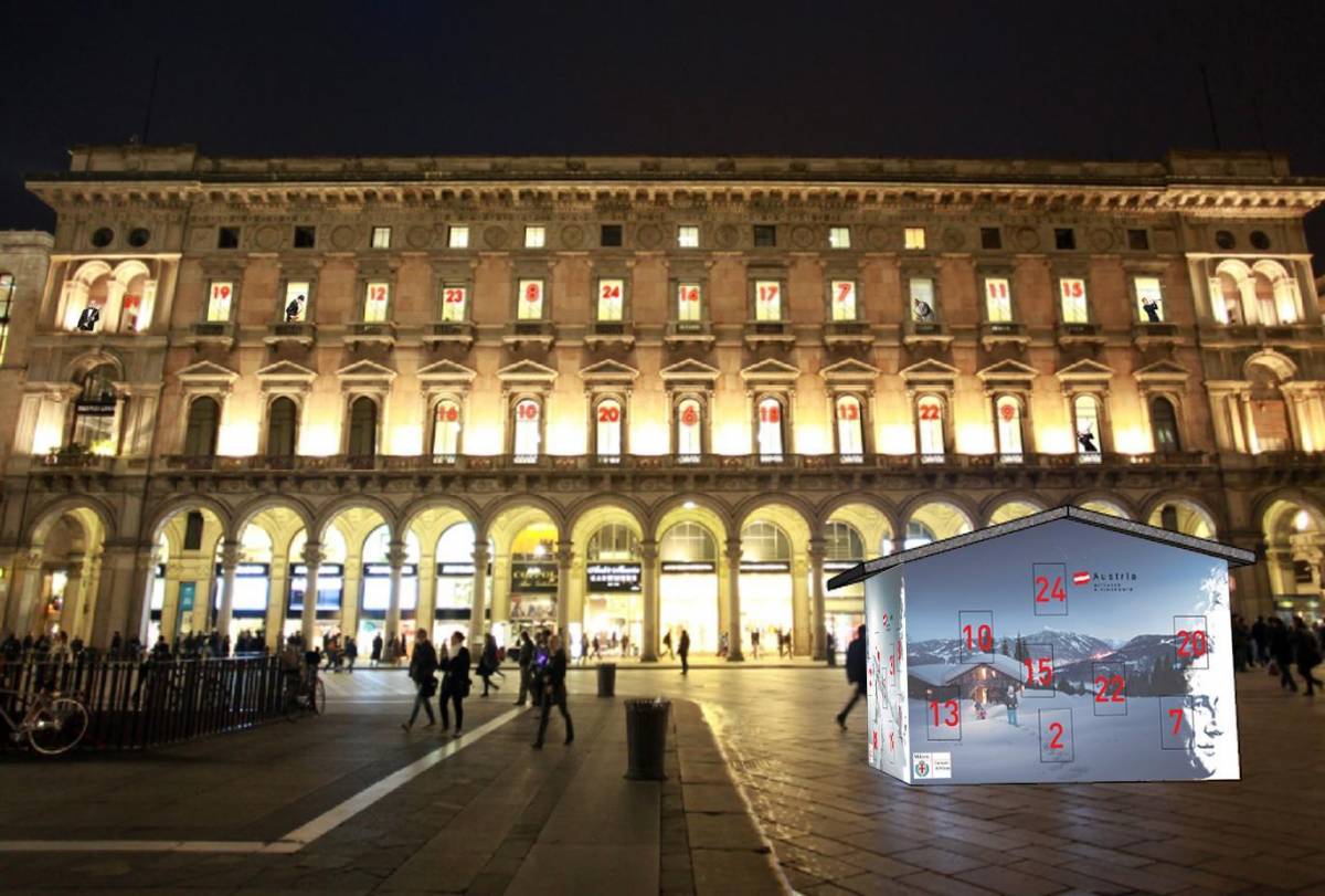 Orchestrali al balcone in piazza Duomo: è Natale made in Austria