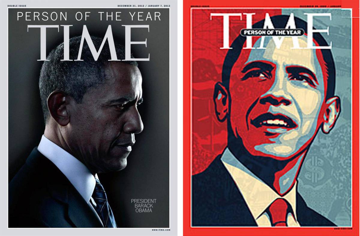L'era Obama in due copertine: uomo dell'anno, ma in grigio