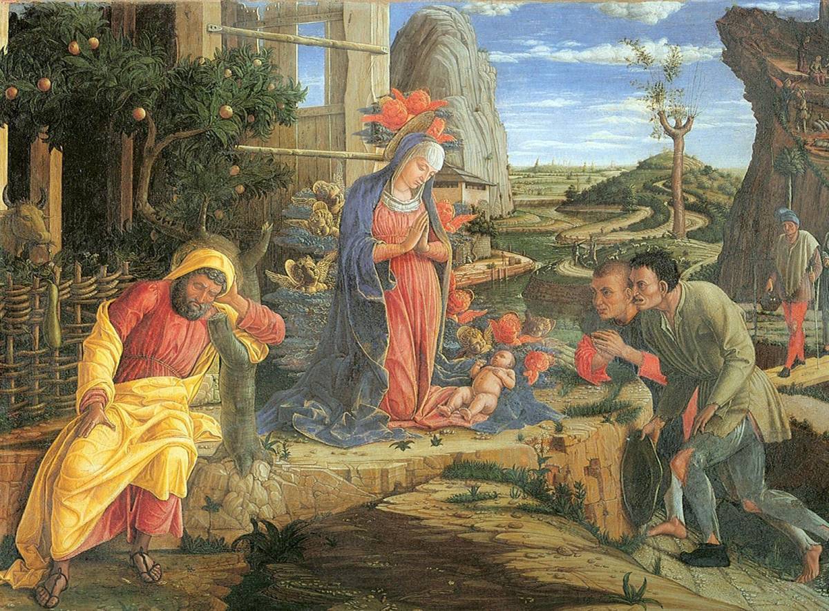 "L'adorazione dei pastori" di Andrea Mantegna