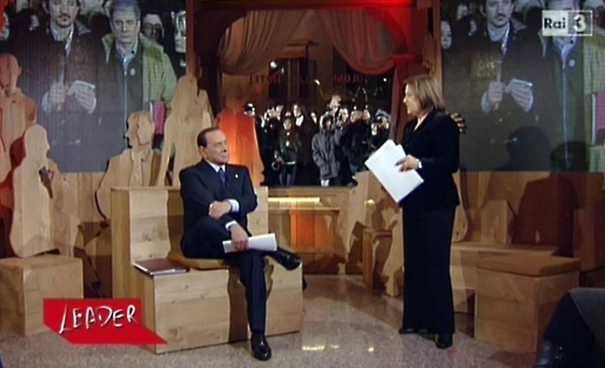 Silvio Berlusconi ospite del programma 'Leader' su Raitre, condotto da Lucia Annunziata