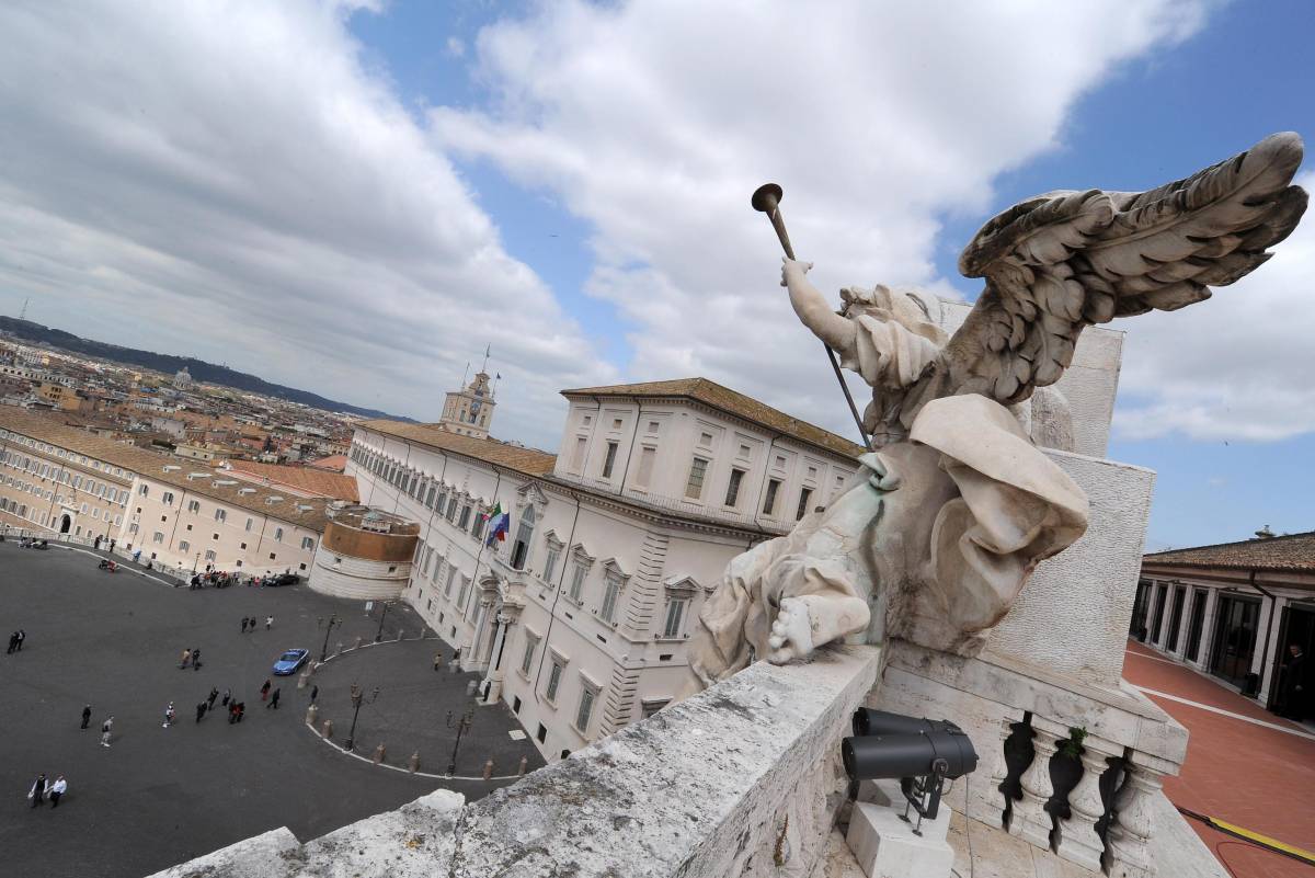 Il Quirinale ripreso dalla terrazza del palazzo della Consulta a Roma