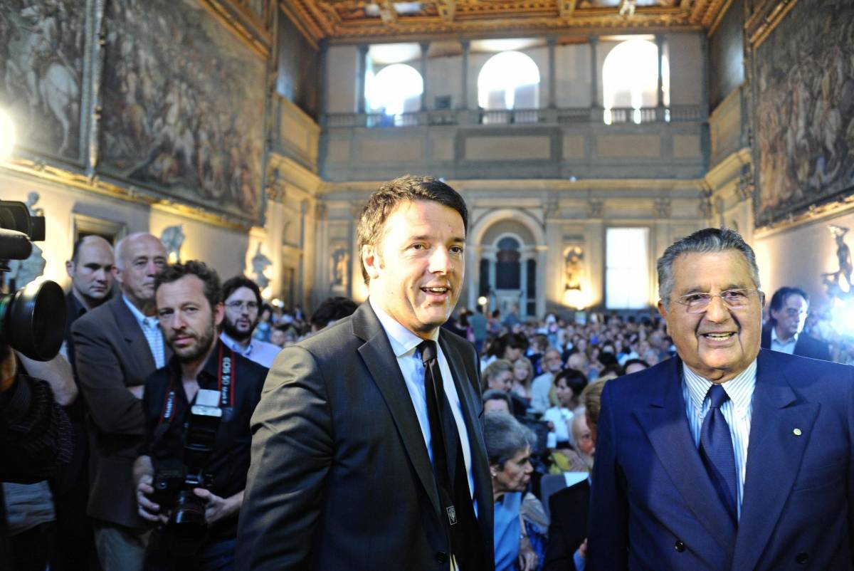 Il sindaco di Firenze Matteo Renzi con Carlo De Benedetti
