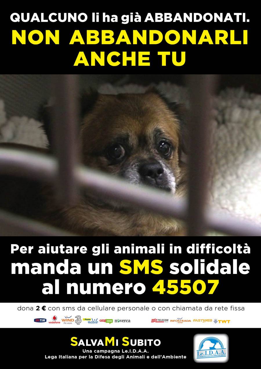 Per aiutare gli animali in difficoltà, al via la campagna "Sms - Salvami subito"