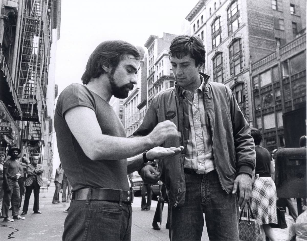 Martin Scorsese e Robert De Niro sul set di "Taxi driver"
