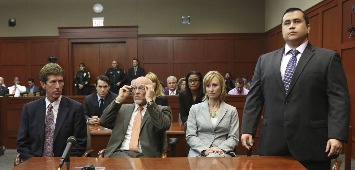 George Zimmerman ascolta la lettura della sentenza