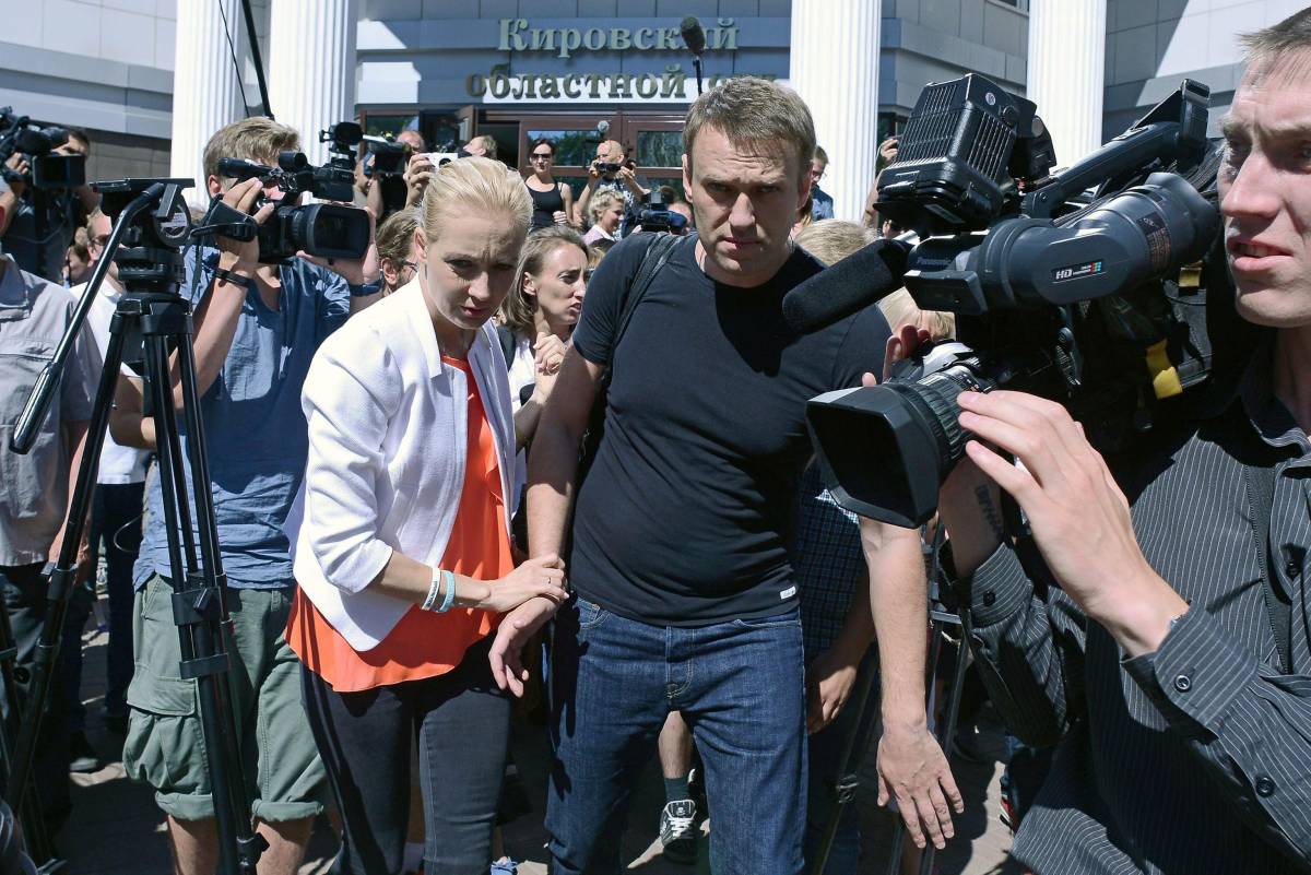 Alexei Navalny dopo la scarcerazione nel 2013
