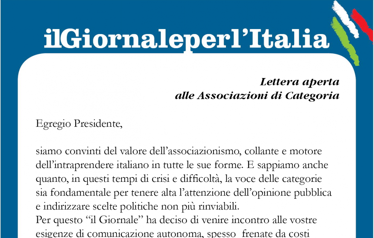 Lettera aperta alle associazioni di Categoria - ilGiornale.it