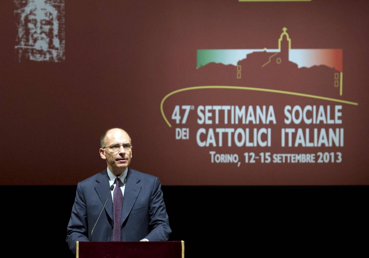 Il premier Enrico Letta interviene alla Settimana sociale dei cattolici italiani