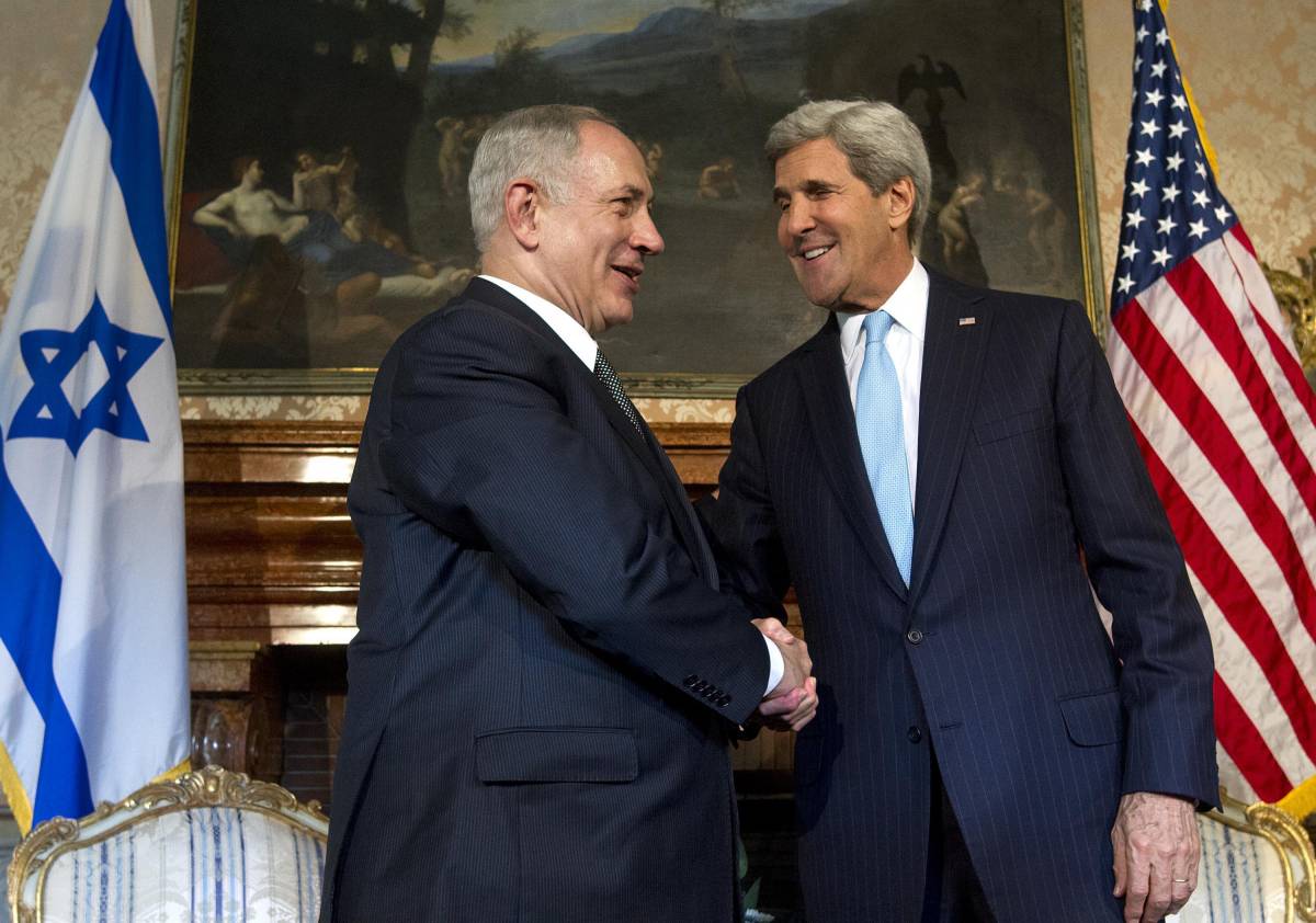 Kerry e Netanyahu a Villa Taverna, sede dell'ambasciata statunitense