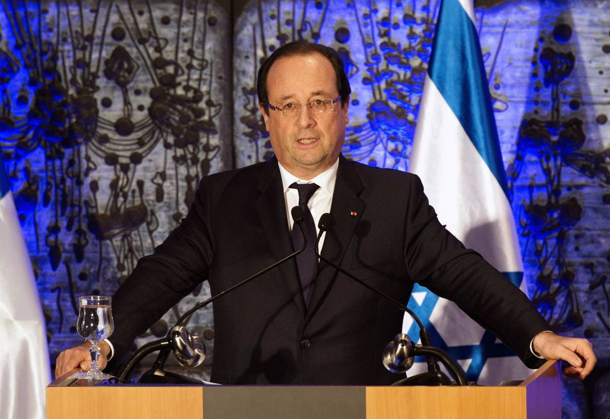 Hollande a corto di applausi torna a sorridere in Israele