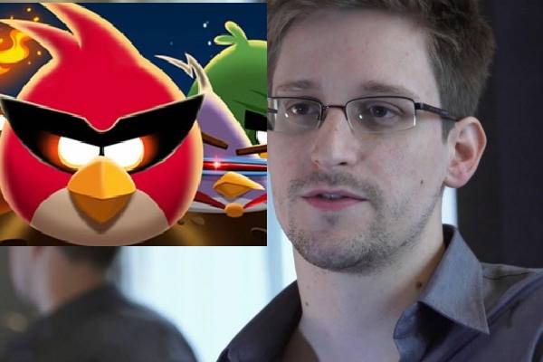 Il personaggio del videogioco Angry Birds ed Edward Snowden