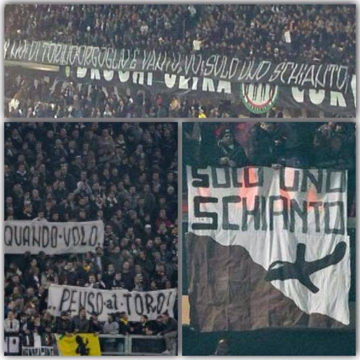 Vergogna allo Juventus Stadium: I tifosi e gli striscioni su Superga