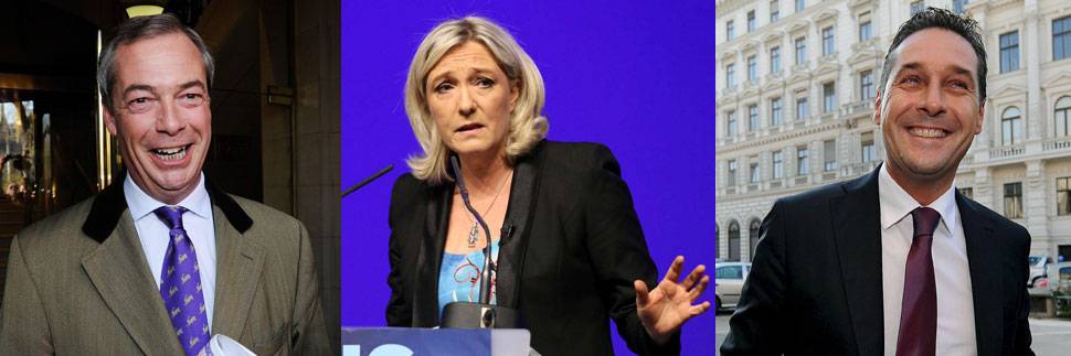 Farrel, Le Pen e Strache