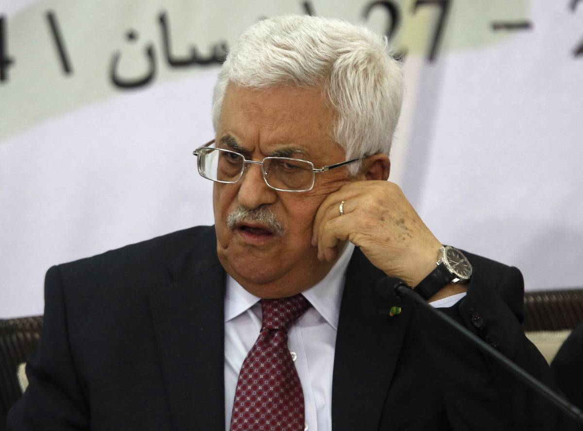Mahmoud Abbas a un incontro dell'Olp a Ramallah