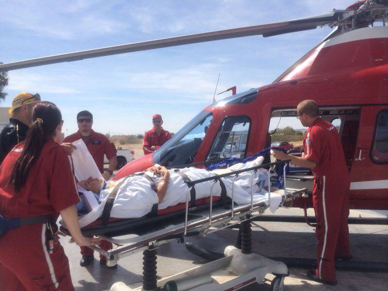 PaolaGianotti trasportata all'ospedale di Phoenix in elicottero