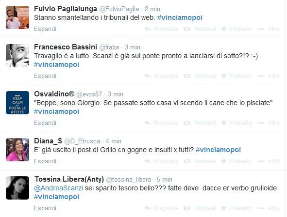 Un'immagine di Twitter con l'hashtag #vinciamopoi