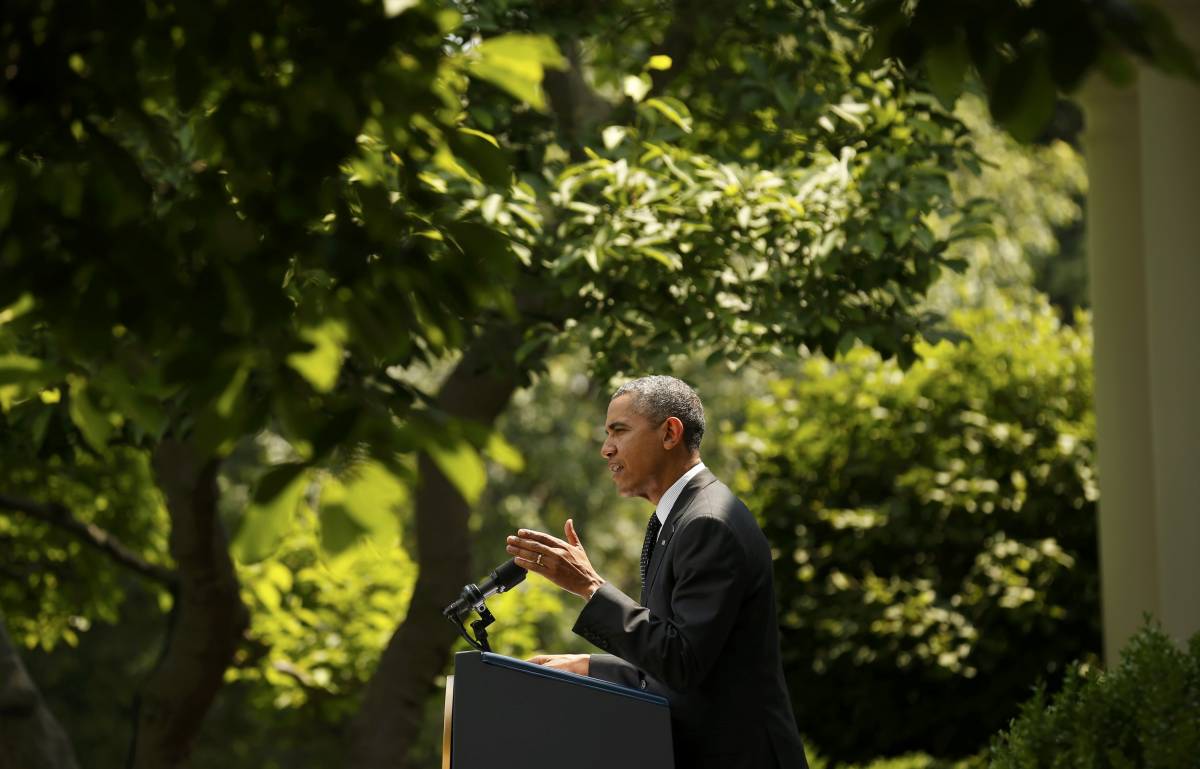 Barack Obama parla nel Rose Garden della Casa Bianca