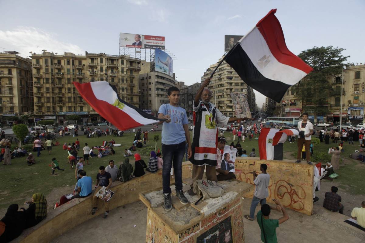 Sostenitori di Sisi in piazza Tahrir al termine delle elezioni / 30 maggio