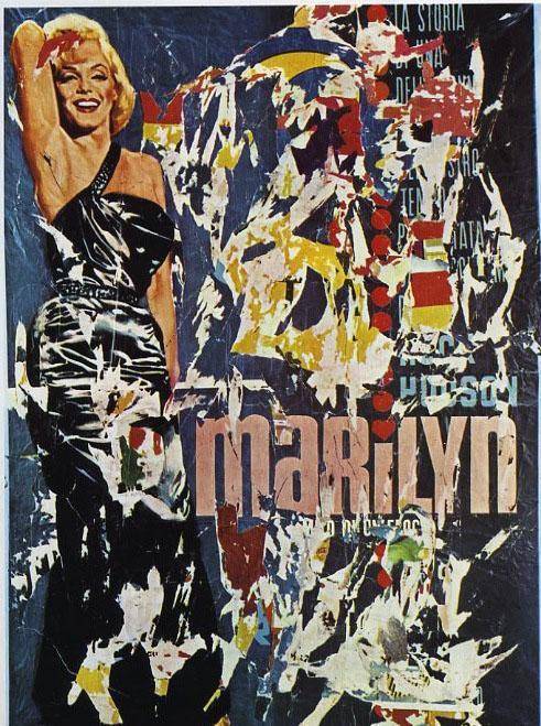 Un decollage di Mailyn realizzato da Mimmo Rotella