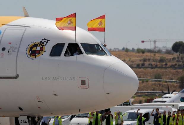 L'aereo spagnolo protagonista di un guaio al ritorno