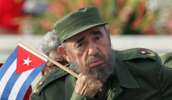 Fidel Castro partecipa a una manifestazione a Cuba