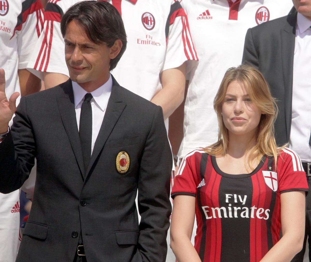 Filippo  Inzaghi e Barbara Berlusconi alla presentazione del Milan