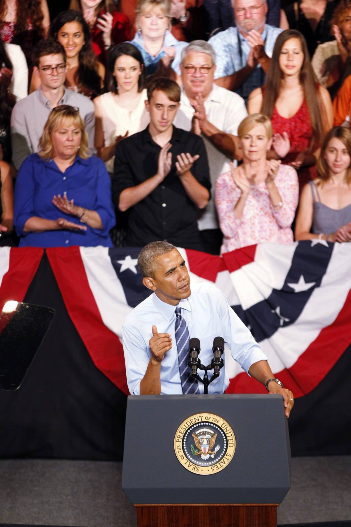 Il presidente Barack Obama al Paramount Theatre di Austin (Texas)