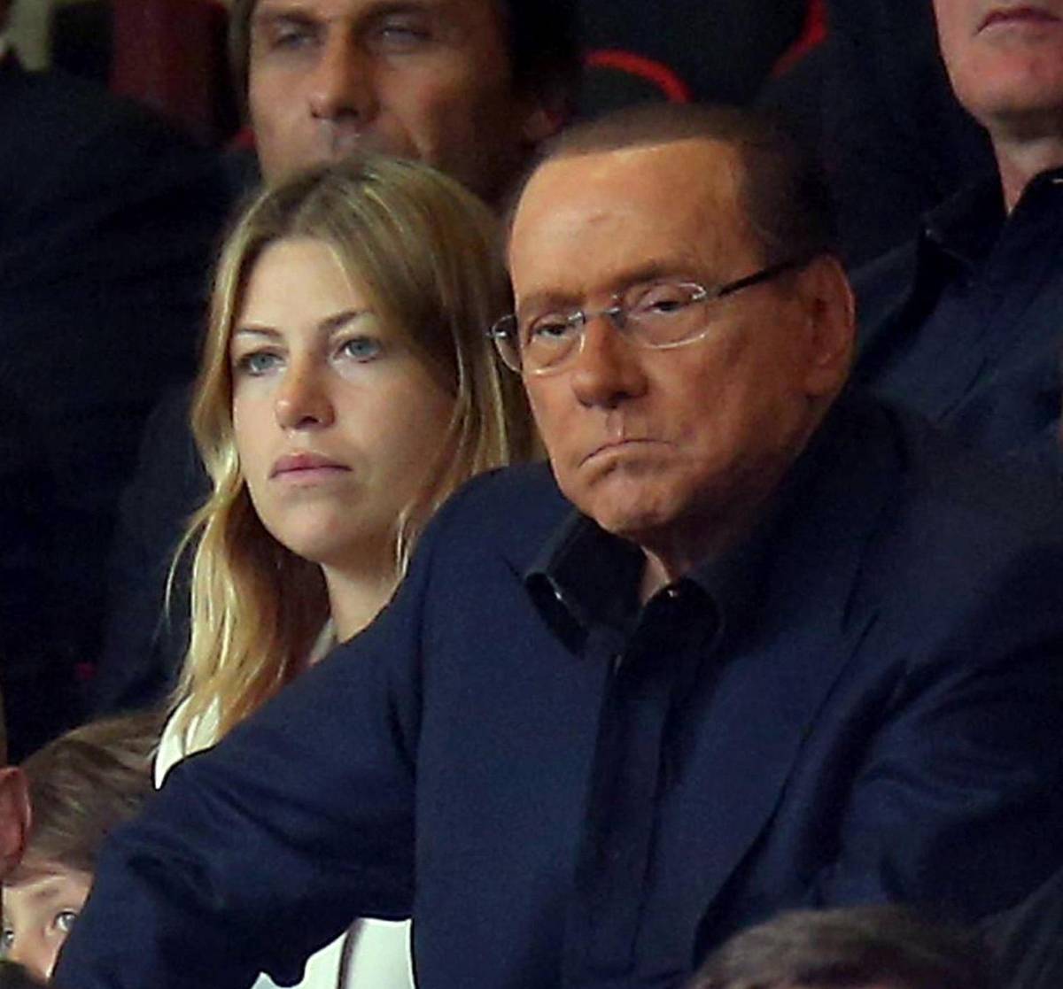 Silvio Berlusconi e la figlia Barbara in tribuna a San Siro