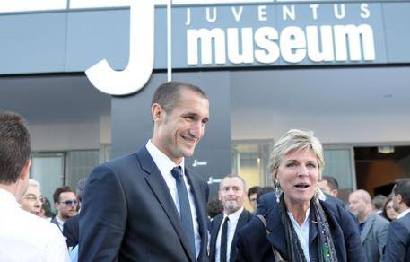 Il calciatore della Juventus Giorgio Chiellini con Evelina Christillin