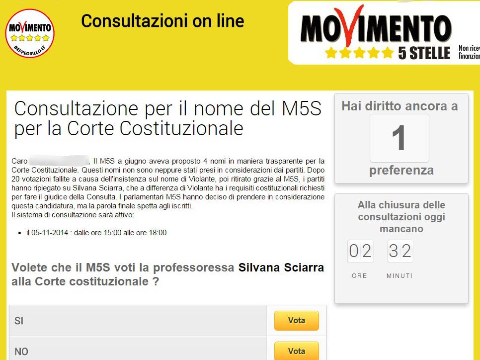 Consultazione online per la Consulta