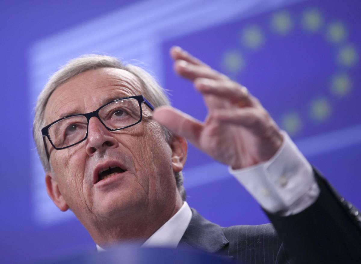 Jean-Claude Juncker in conferenza stampa a Bruxelles