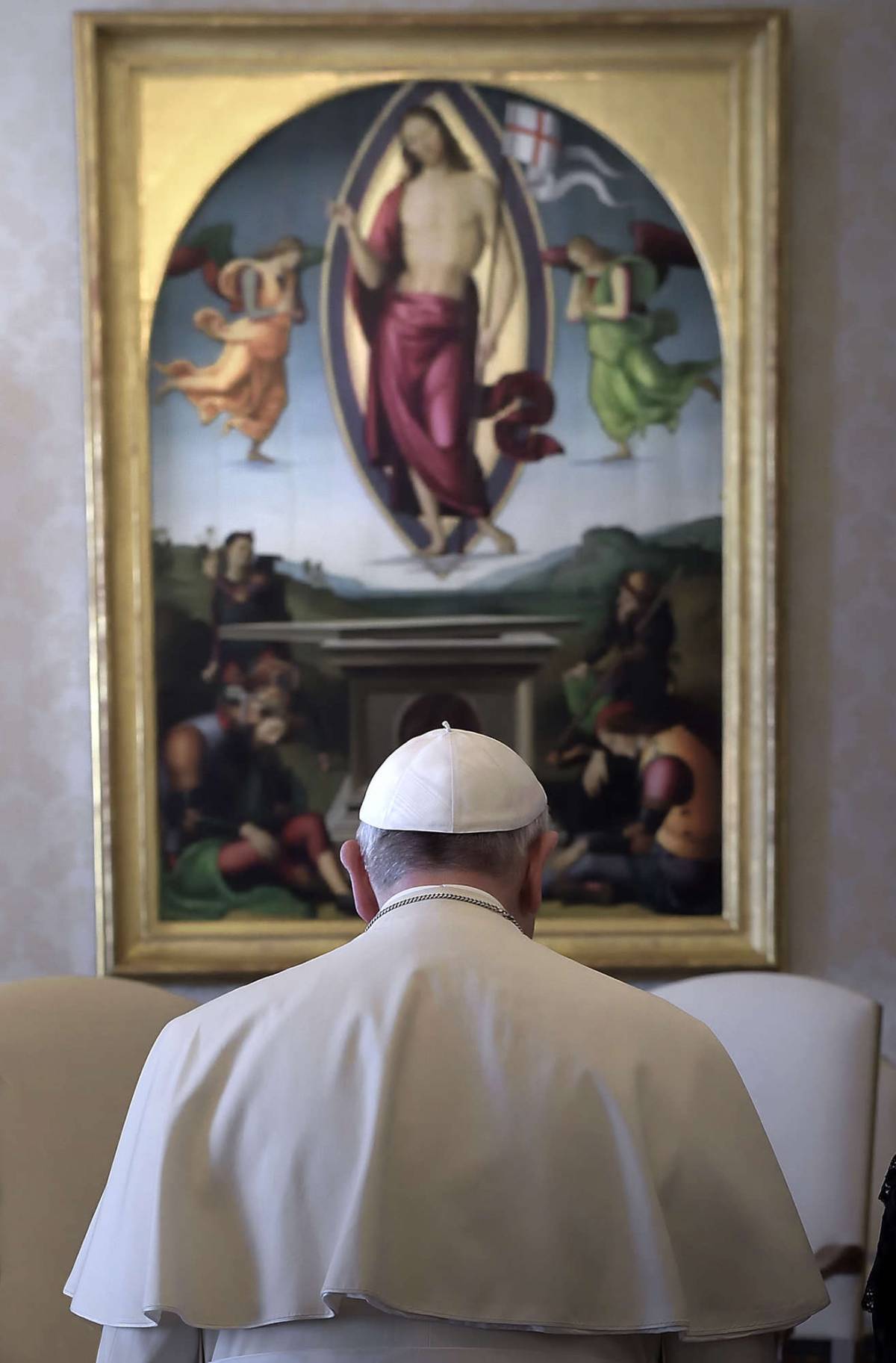 Papa Francesco durante un'udienza privata in Vaticano
