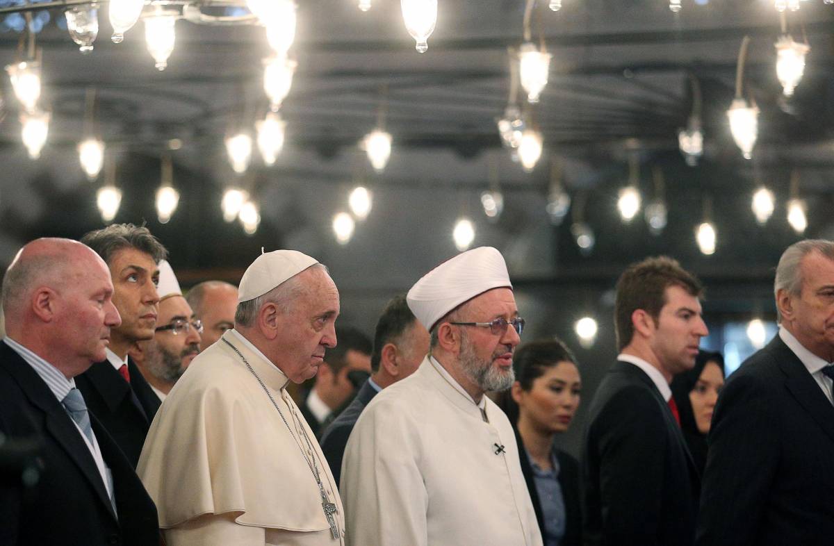 Papa Francesco col Gran Mufti di Istanbul Rahmi Yaran