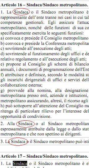 Ecco le grandi riforme: la città metropolitana userà la parola sindaca