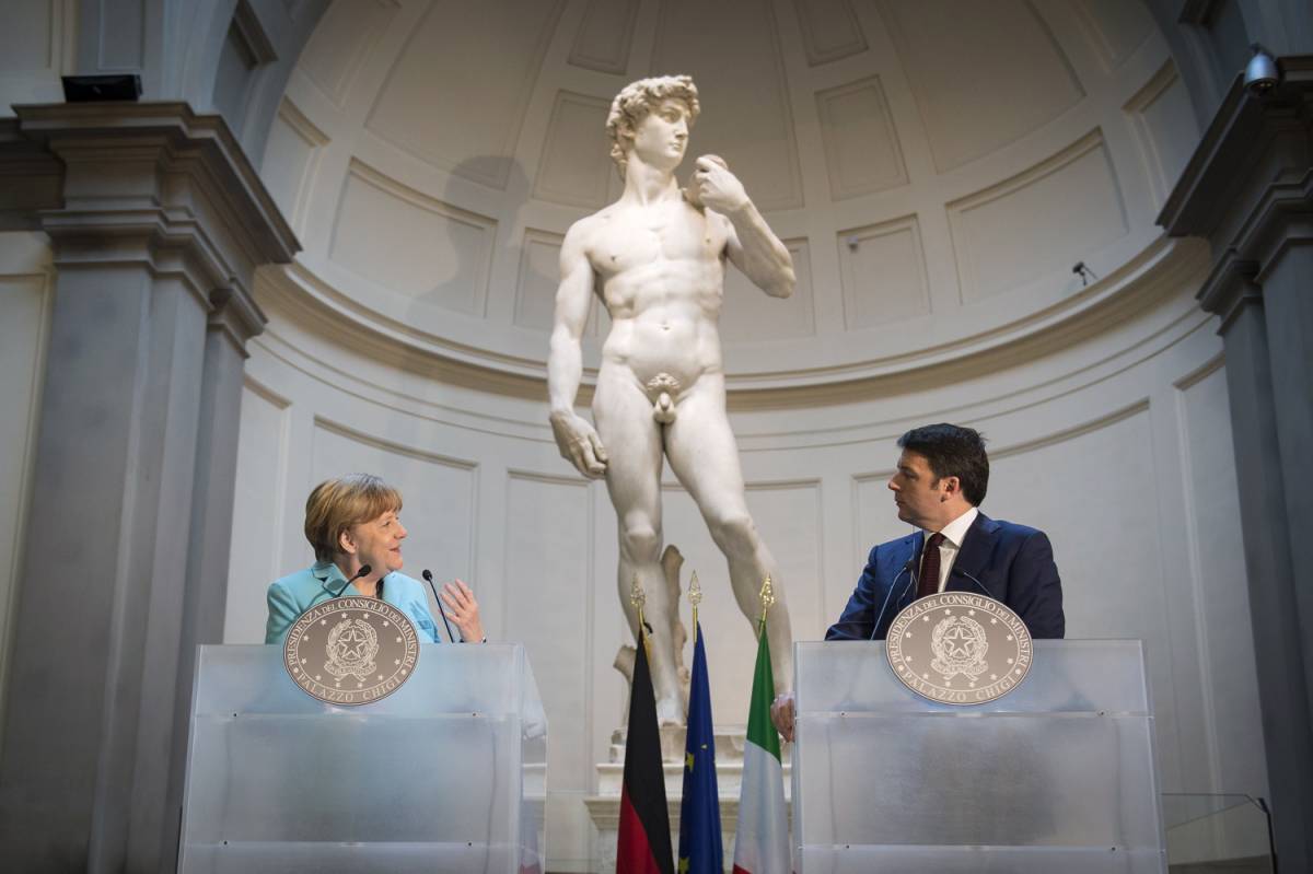 Renzi alla Merkel: "Nostre riforme come il David di Michelangelo"