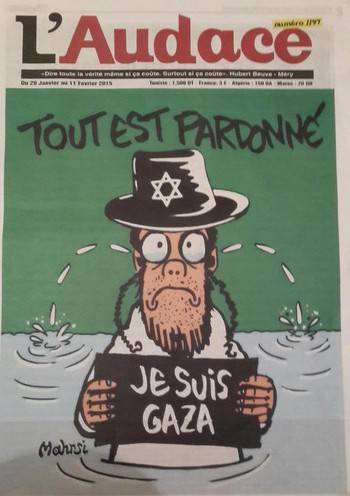 La vignetta anti-Israele beffa Charlie Hebdo: "Je suis Gaza"