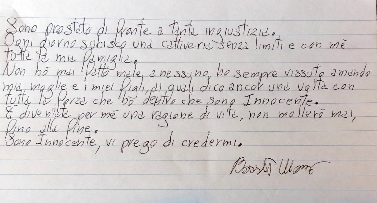 Nuova lettera di Bossetti dal carcere:
