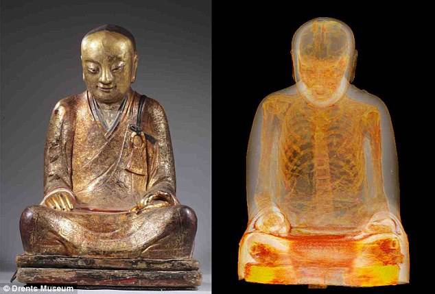Dentro alla statua di Buddha c'è la mummia di un monaco