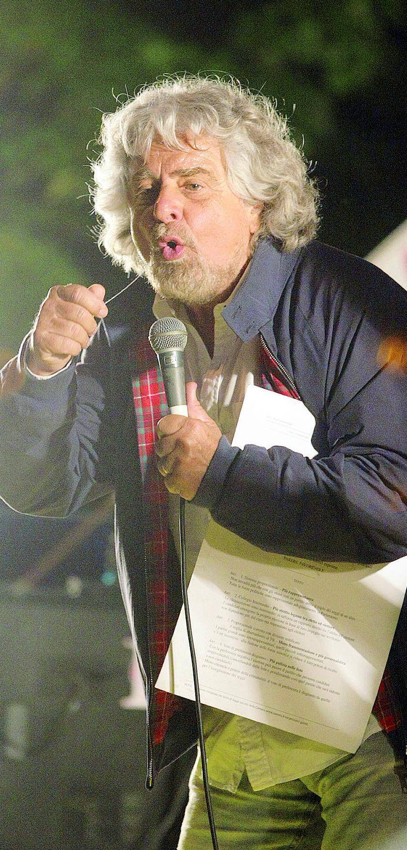 Il leader del Movimento cinque stelle Beppe Grillo