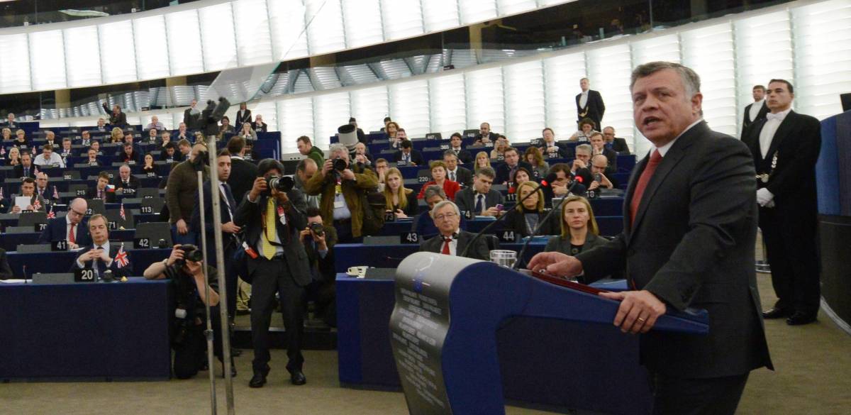 Re Abdullah II al parlamento europeo