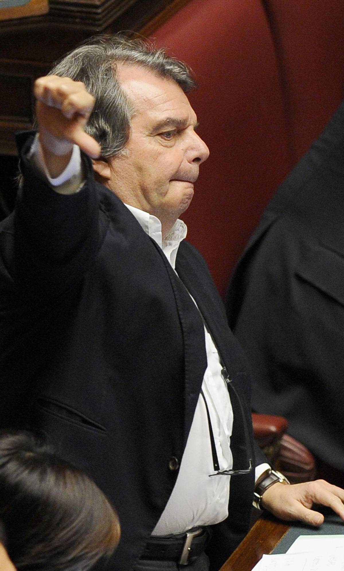 Renato Brunetta durante il voto sulle riforme renziane