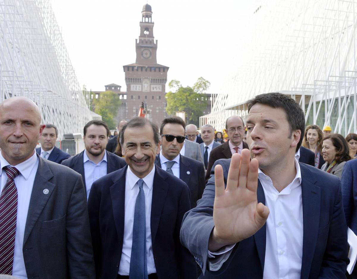 Matteo Renzi con Giuseppe Sala
