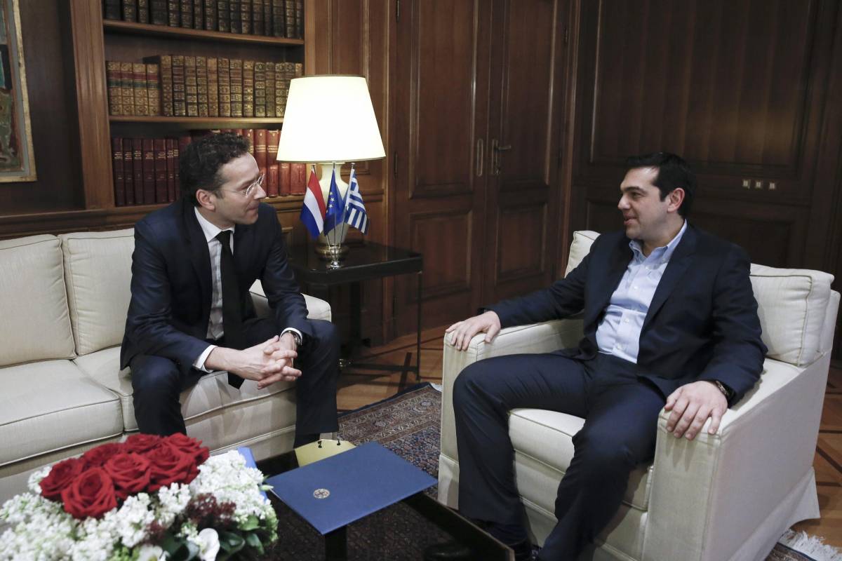 Tsipras con il numero uno dell'Eurogruppo Dijsselbloem