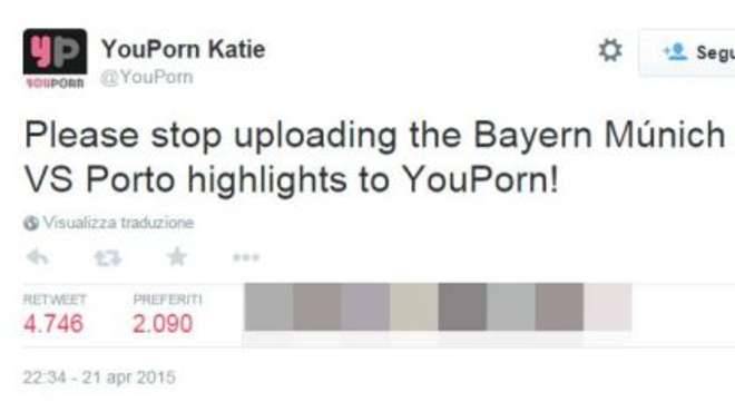 Bayern-Porto finisce su YouPorn