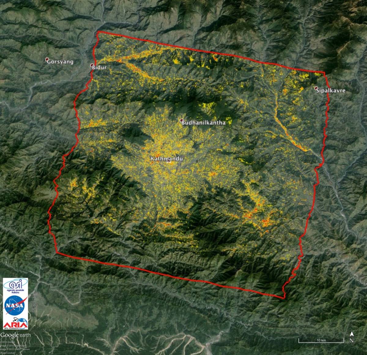 Nepal, ecco i danni  visti dal satellite 